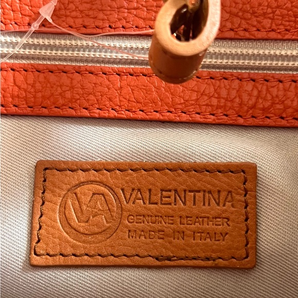 Valentina 1993 Orange Leather Shoulder Bag - Picture 11 of 11